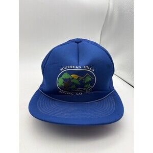 Vintage Southern Hills Mining Co Blue Mesh Trucker Hat Snapback Designer Pr